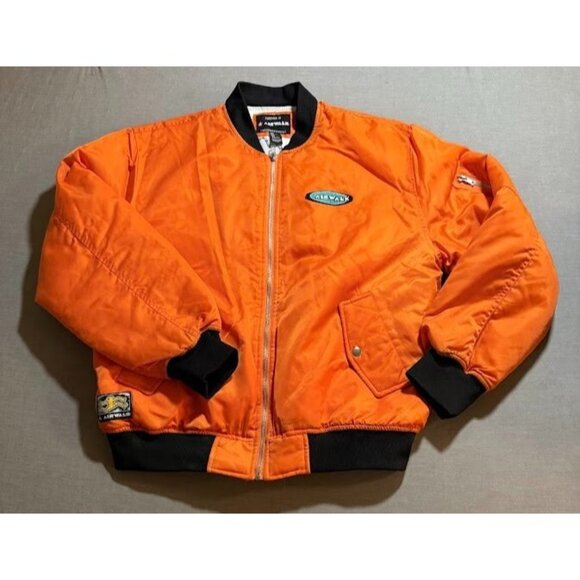 AIRWALK x Forever 21 Jacket Adult‎ Medium Full Zip Orange All Over Patches Mens. - Picture 1 of 16